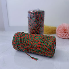 DIY Hand-woven Red Green Two-Threaded Rope Colorful Drawstring