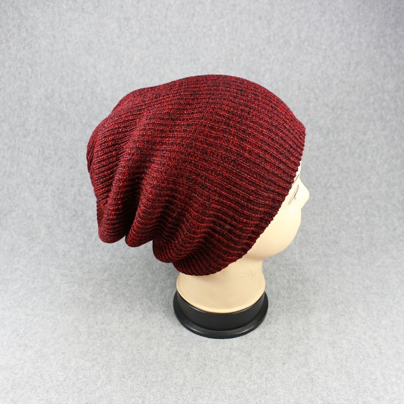 Striped Pullover Hat Men's Women's Warm Woolen Hat Knitted Hat
