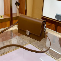Women's Retro Box Shoulder Bag Geometric Pattern Light Brown Crossbody Purse