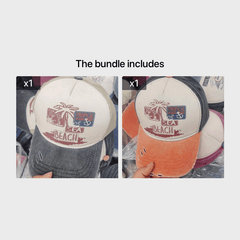 Graffiti Print Baseball Cap Washed Distressed Cap