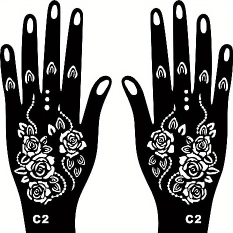 Temporary Tattoo Stencils Long Lasting Waterproof Hand Stencils Self Adhesive