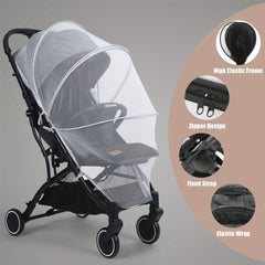 Foldable Mosquito Net for Stroller, Full Cover, Double Zipper