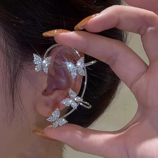 Sparkle Butterfly Ear Clip Temperament Jewelry For Women Girls