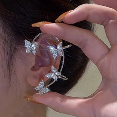 Sparkle Butterfly Ear Clip Temperament Jewelry For Women Girls