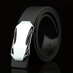 1pc Buckle Belt Sports Car Smooth Buckle Belt Suit Belt For Men