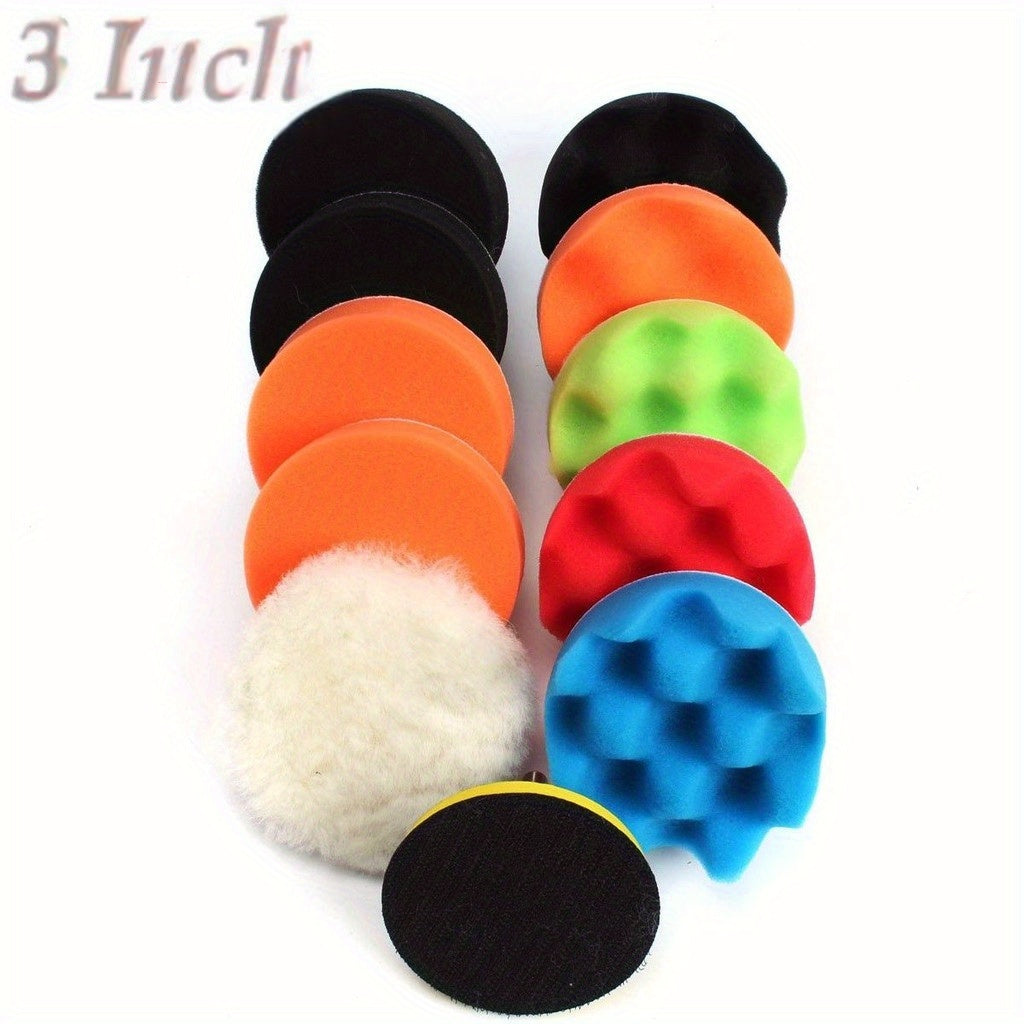 12pcs 7 Buffing Sponge Polishing Pad Kit Set Car Polishing Disc For Car Polisher
