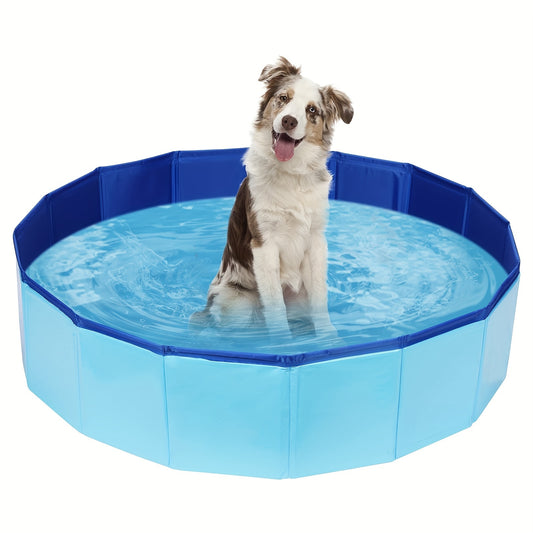 Foldable Dog Pool Collapsible Hard Plastic Swimming Pool for Pets Dogs Cats
