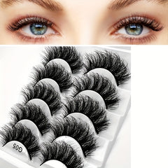 5 Pairs Cross Mink Hair False Eyelashes Dense Layered Fried Hair Models
