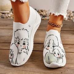Casual Stylish Cartoon Couple Mesh Sneakers for Women