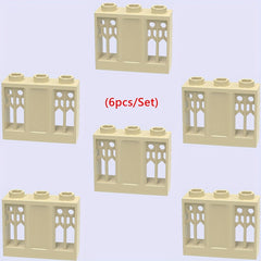 Building Blocks Set European Hollow Wall Guardrail DIY Castle Scene Toy