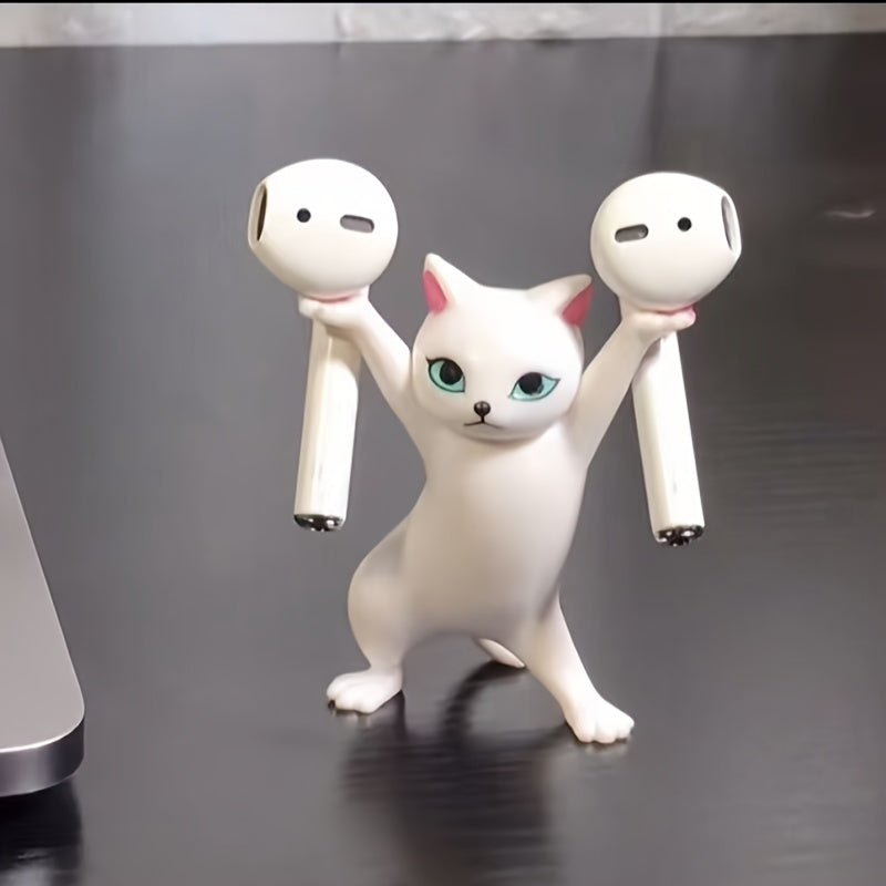 Enchanted Dancing Cat Pen Holder Desktop Ornament