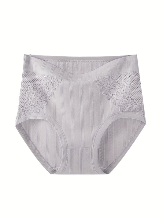  Casual Underwear Women's Plus Plain Lace Ribbed Underwear