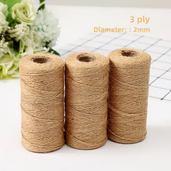 328ft Jute Twine 3 Strands 2mm Hemp Rope - Crafts/Gift Packaging Ribbons