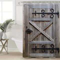 Vintage Metal Wooden Door Shower Curtain