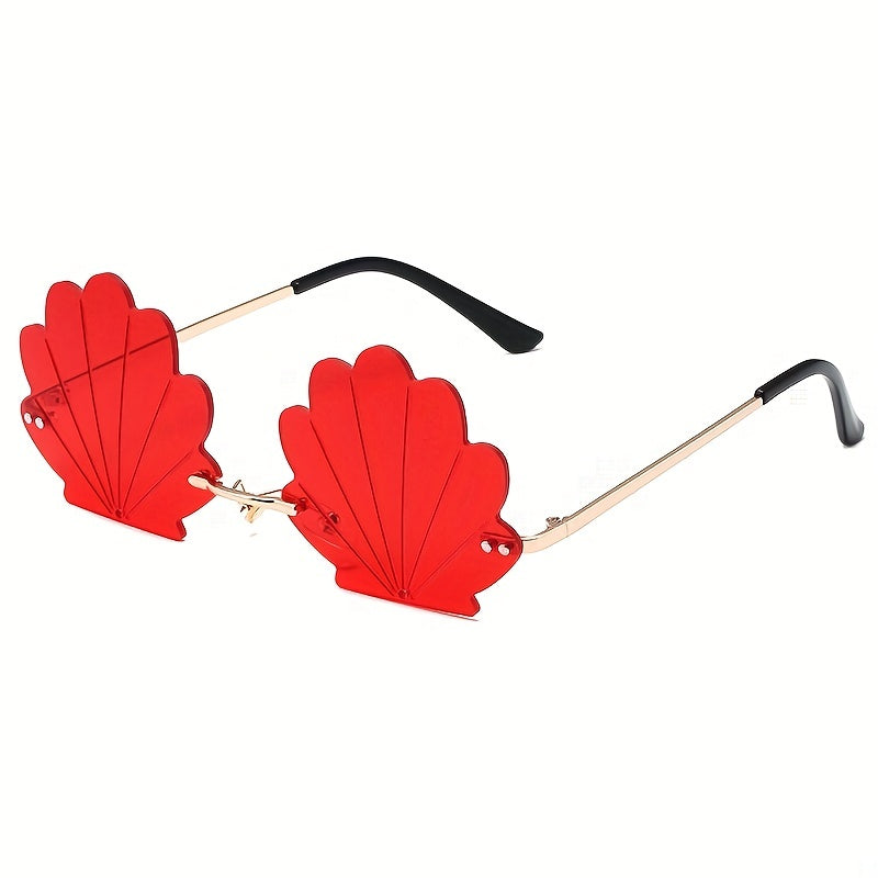 Y2K Shell Rimless Sunglasses UV400 Sun Shades