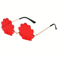 Y2K Shell Rimless Sunglasses UV400 Sun Shades
