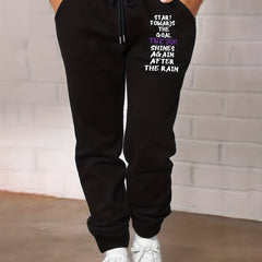  Casual Sports Sweatpants Women's Plus Letter Print