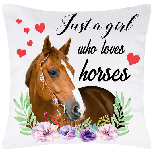 Horse Decorative Throw Pillow Covers for Girls