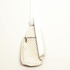 Geo Print Sling Bag PU Leather Crossbody Bag
