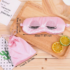 Silk Eye Sleep Mask Soft Sleeping Mask Elastic Strap Pink