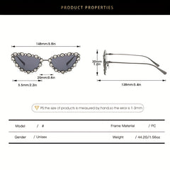 Rhinestone Cat Eye Sunglasses Gradient Metal Glasses UV400