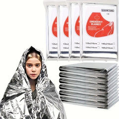 10pcs Thermal Survival Blanket Double Sided Sunscreen Emergency Blanket