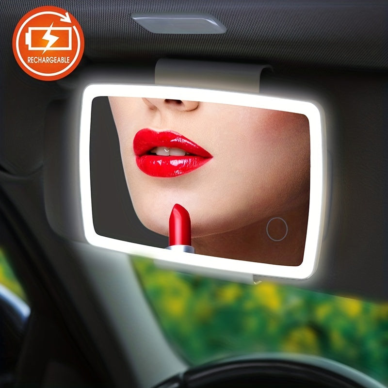 Car Visor Mirror Rechargeable With 3 Light Modes & LED Touchscreen