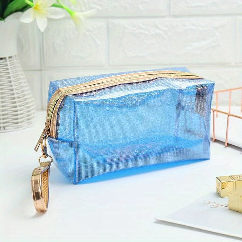 Clear Waterproof Cosmetic Bag with Zipper, Travel Makeup Storage
