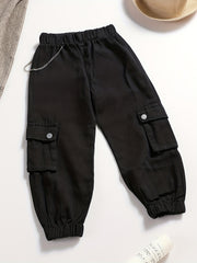 Girls Street Hip Hop Cargo Jogger Pants With Pockets