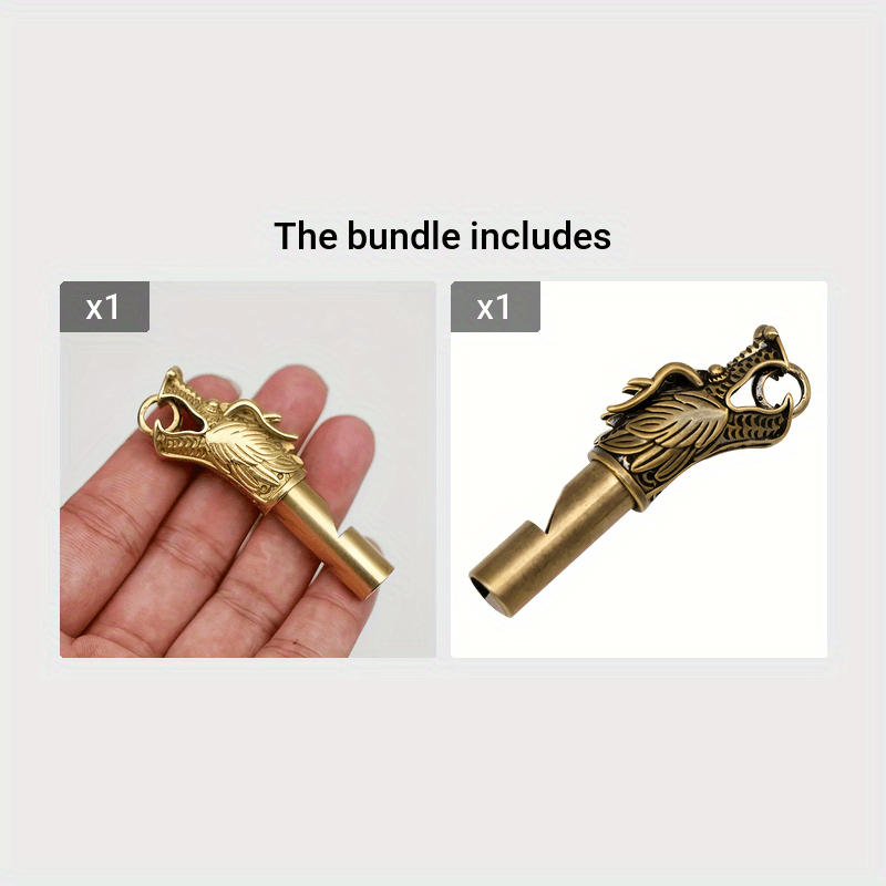 Brass Whistle Keychain Pendant for Camping Emergency