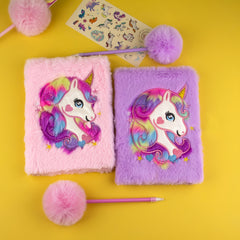 Cartoon Plush Notebook Pink Fantasy Purple 80 Sheets