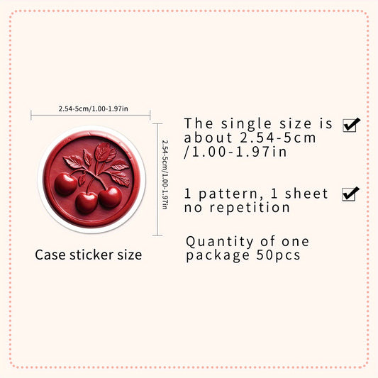 50pcs Self Adhesive Mushroom & Floral Stickers for Bottles Laptop