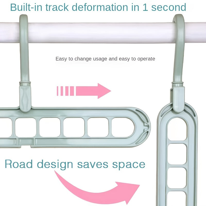 Multifunctional Clothes Hanger Storage Rack 9 Holes Plastic Drying Rack