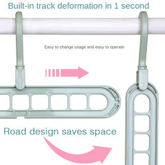 Multifunctional Clothes Hanger Storage Rack 9 Holes Plastic Drying Rack