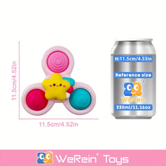 Suction Cup Spinner Toy Soft Silicone Fidget Spinner for Infants & Toddlers
