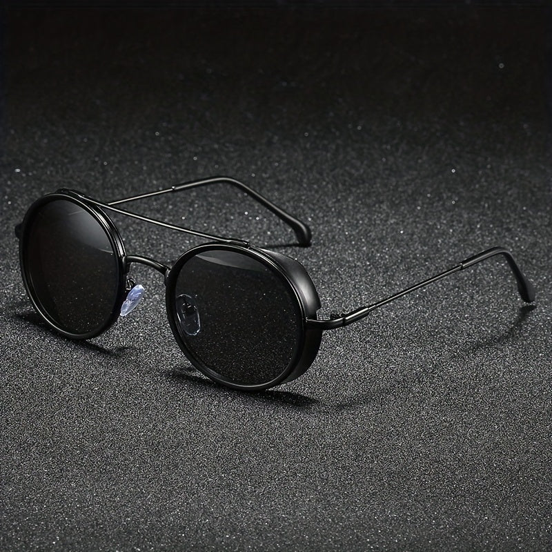 Men's Round Metal Sunglasses Driving Outdoor Glasses UV400