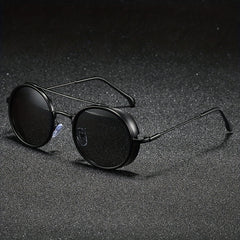 Men's Round Metal Sunglasses Driving Outdoor Glasses UV400