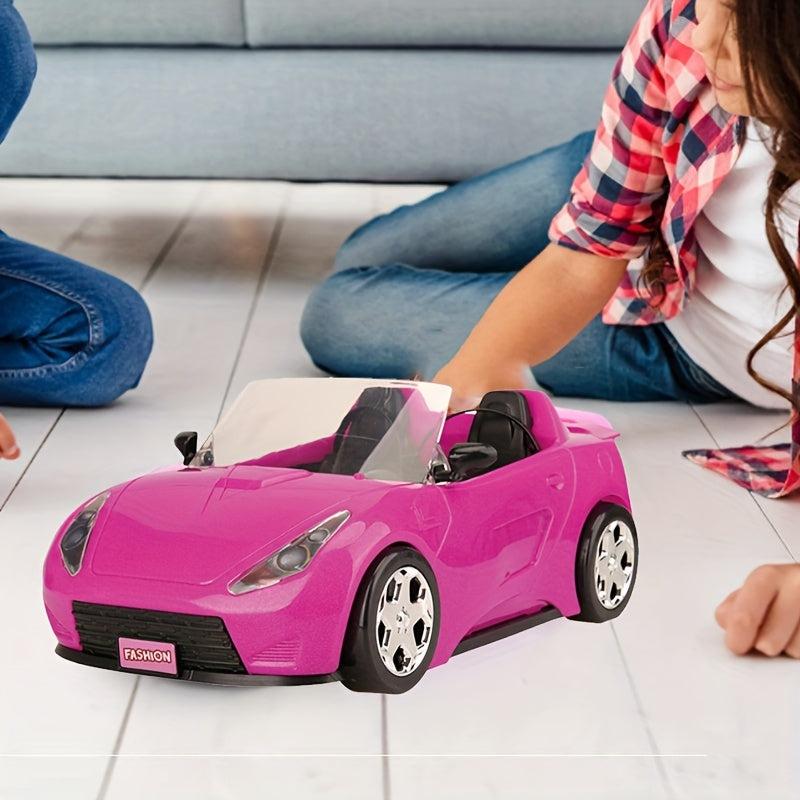 Convertible Car Vehicle For Dolls With Seatbelts Rolling Wheels