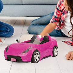 Convertible Car Vehicle For Dolls With Seatbelts Rolling Wheels