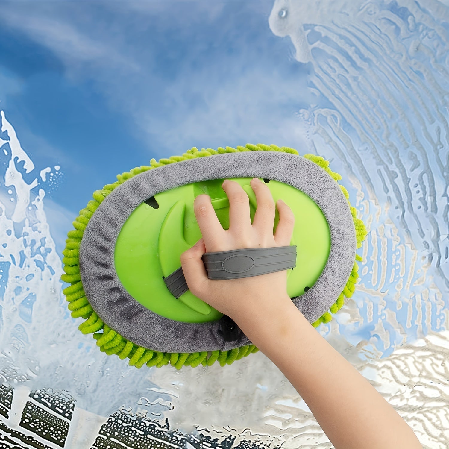 Car Wash Brush Sponge with Long Handle for Outdoor Cleaning Kit