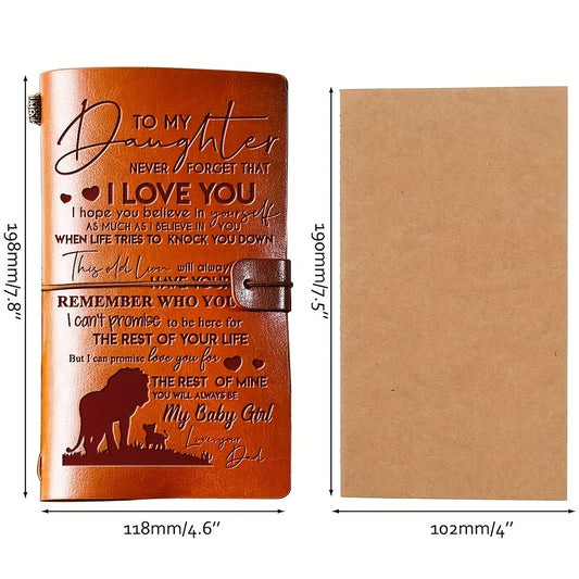 Vintage Leather Travel Journal Embossed Writing Journal