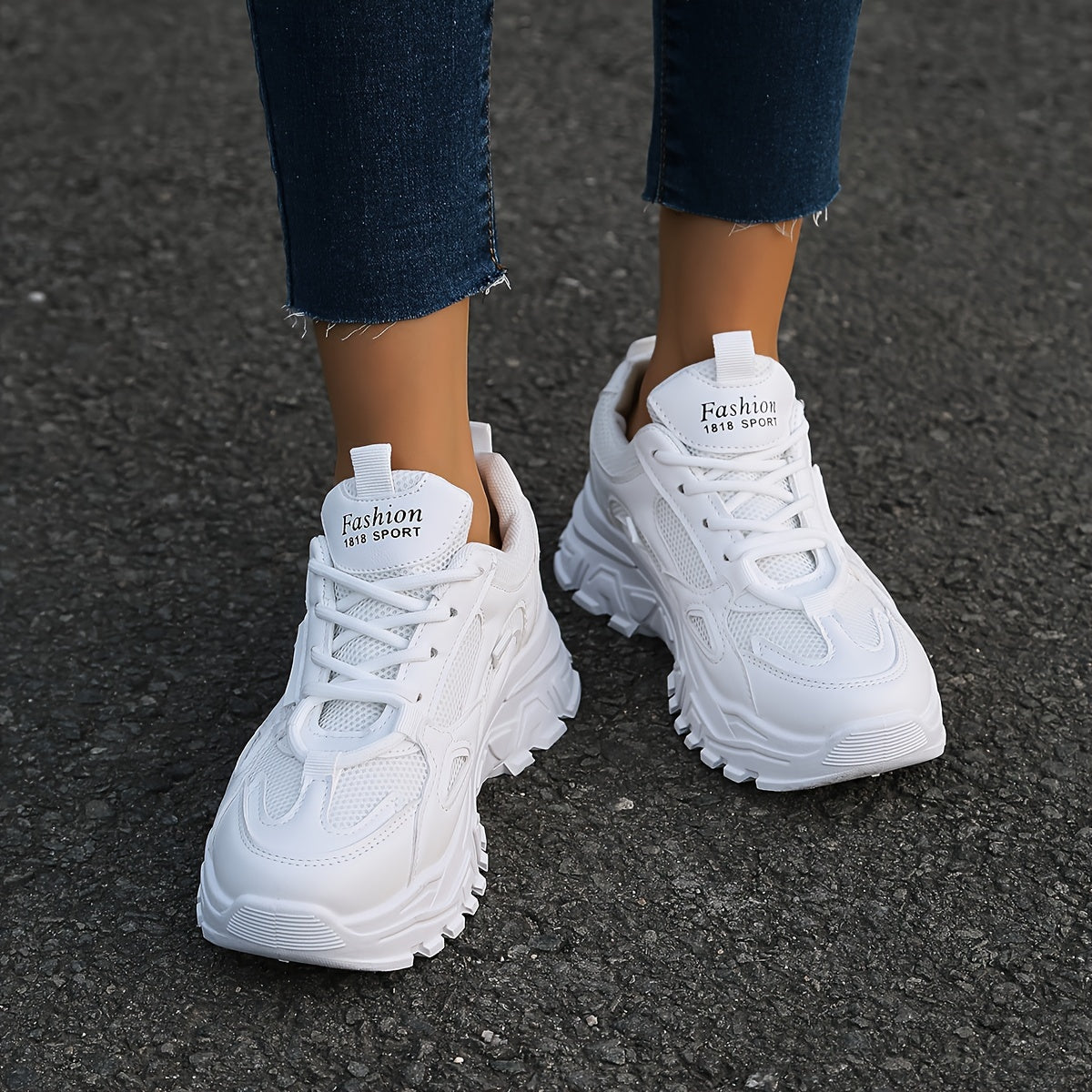 Thick Bottom Lace Up Outdoor Sneakers