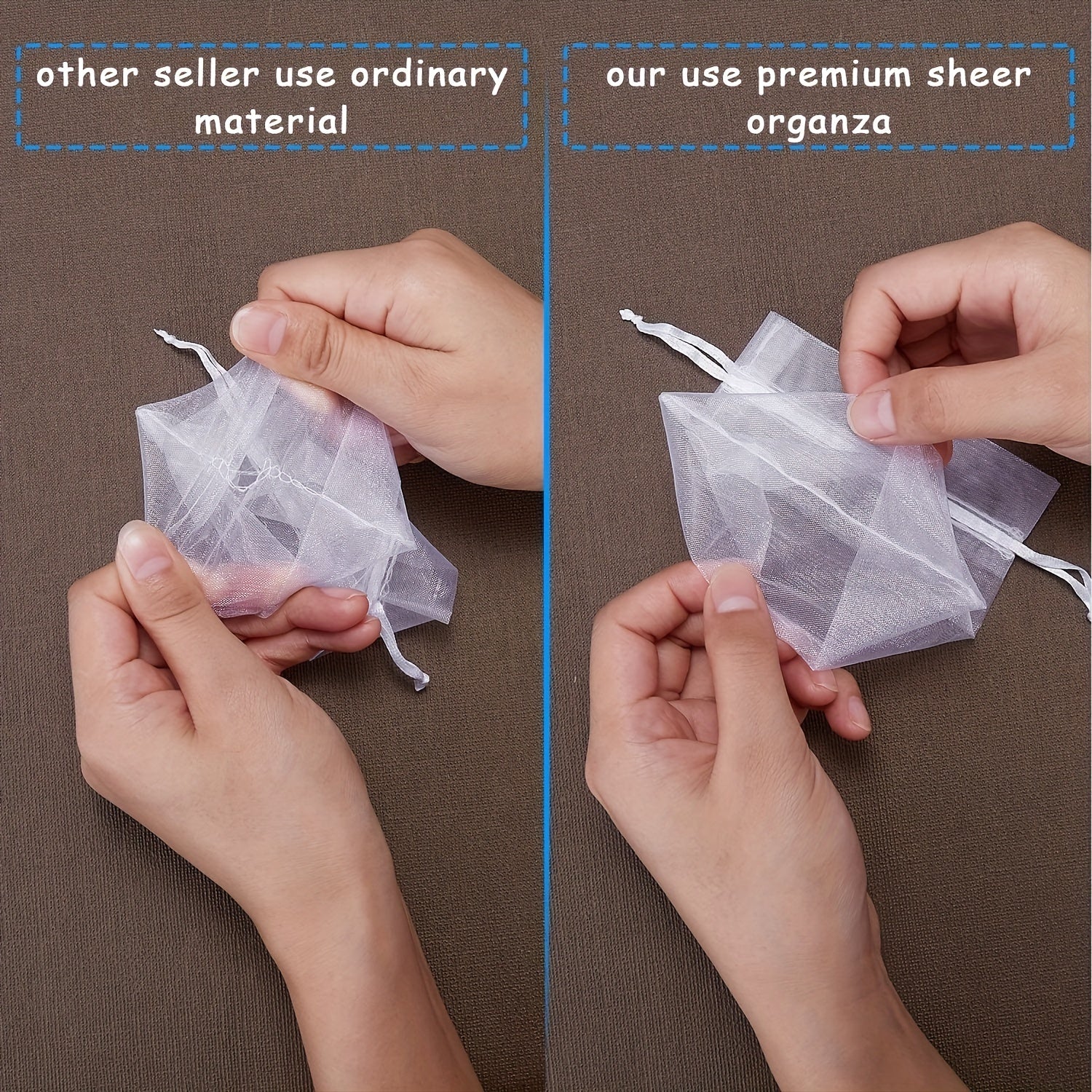 10pcs Organza Bags 4x6 Inches Clear Drawstring Gift Bags