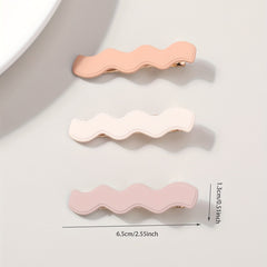 3pcs Candy Wavy Hair Clip Duck Billed Clip for Side Hair Bang Braids Women