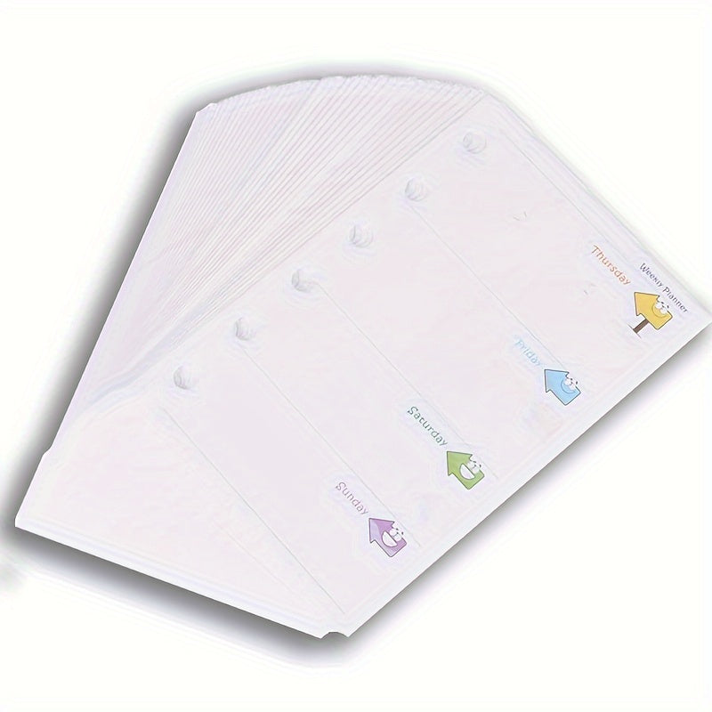 80pcs A6 Daily Planner Refills 6 Holes Colour Journal Inserts Cardstock