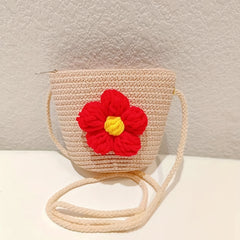Straw Crossbody Bag With Zipper Woven Shoulder Bag For Beach