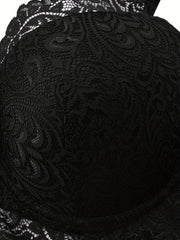Lace Push Up Bra Breathable Scallop Trim Women's Lingerie