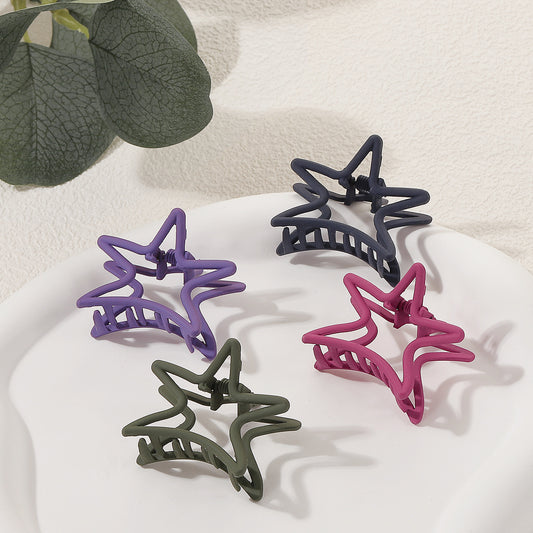 4pcs Preppy Style Star Hair Clip Hair Claw Accessories Sets For Girls