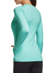 Women's Solid Crew Neck Long Sleeve T Shirt - Sports Fitness Top