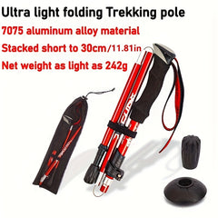 5 Section Climbing Stick Folding Aluminum Alloy Lightweight Retractable Walking